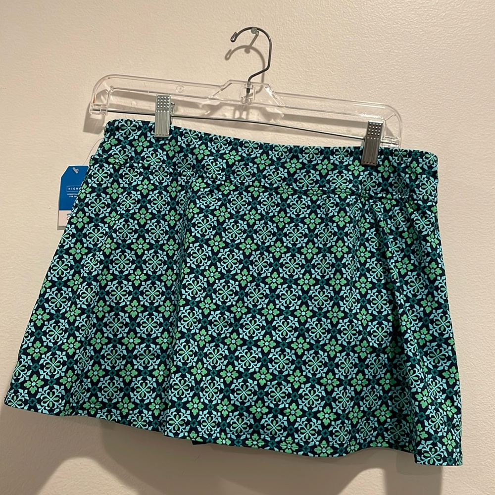 NWT- lands end swim skirt hyosung spandex chlorine resistant size 12.